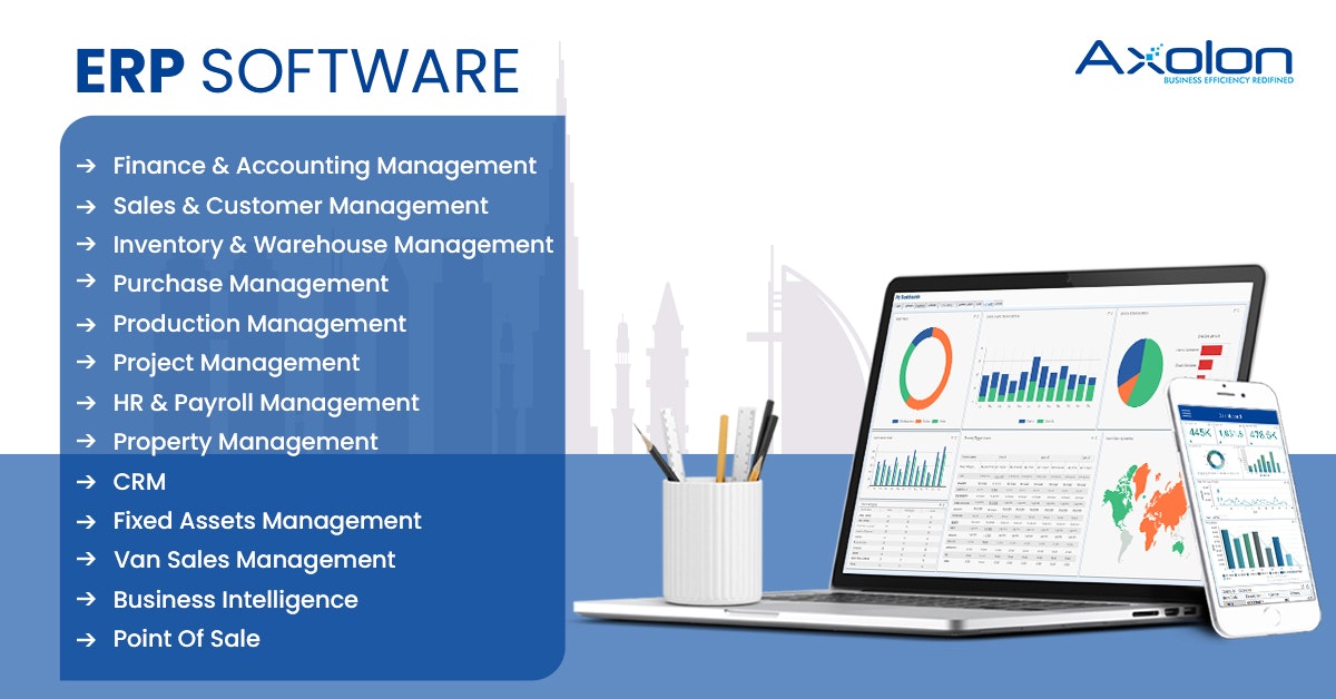 AxolonERP - Main product screenshot demonstrating key features and user interface