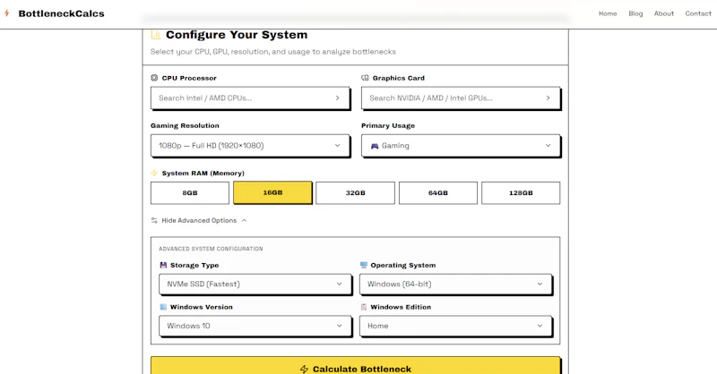 BottleneckCalcs screenshot 5
