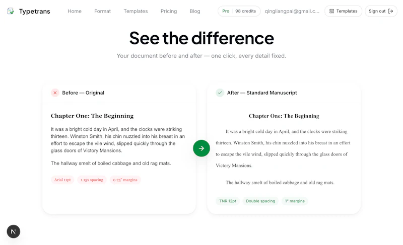 Typetrans screenshot 1