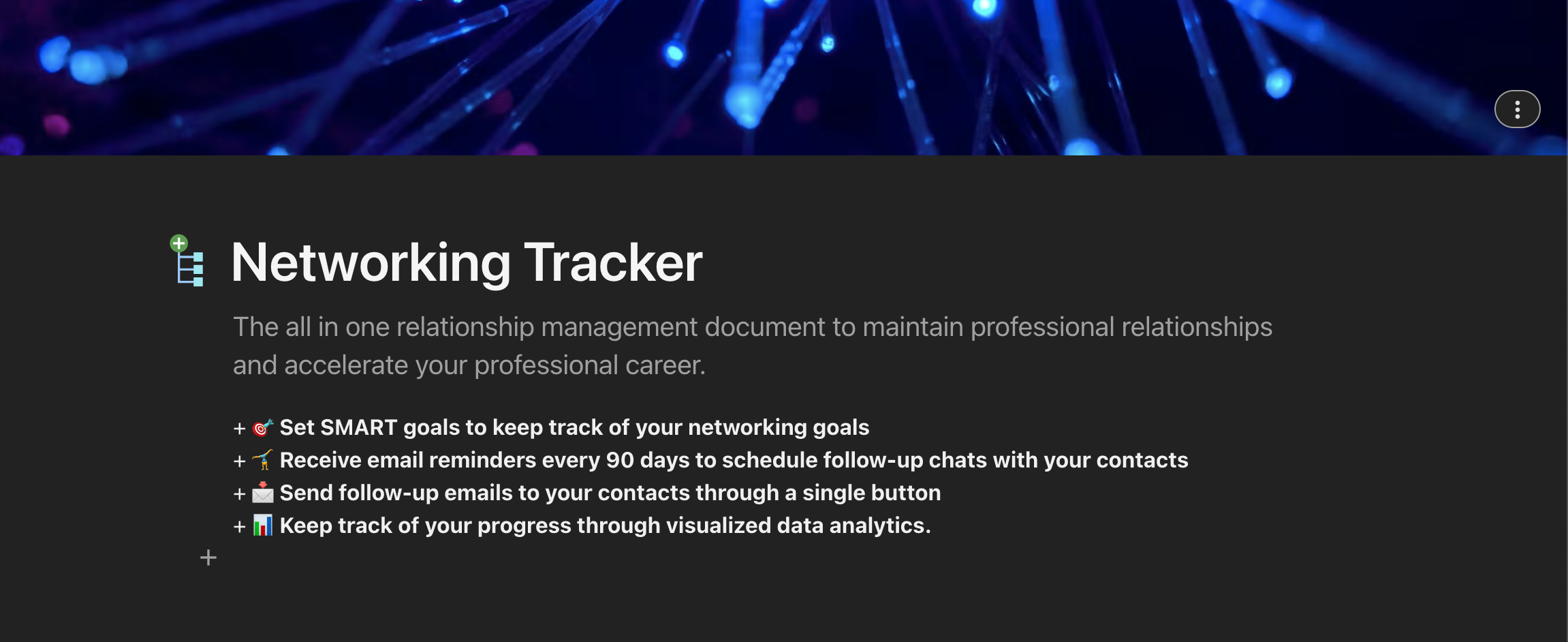 Networking Tracker Template