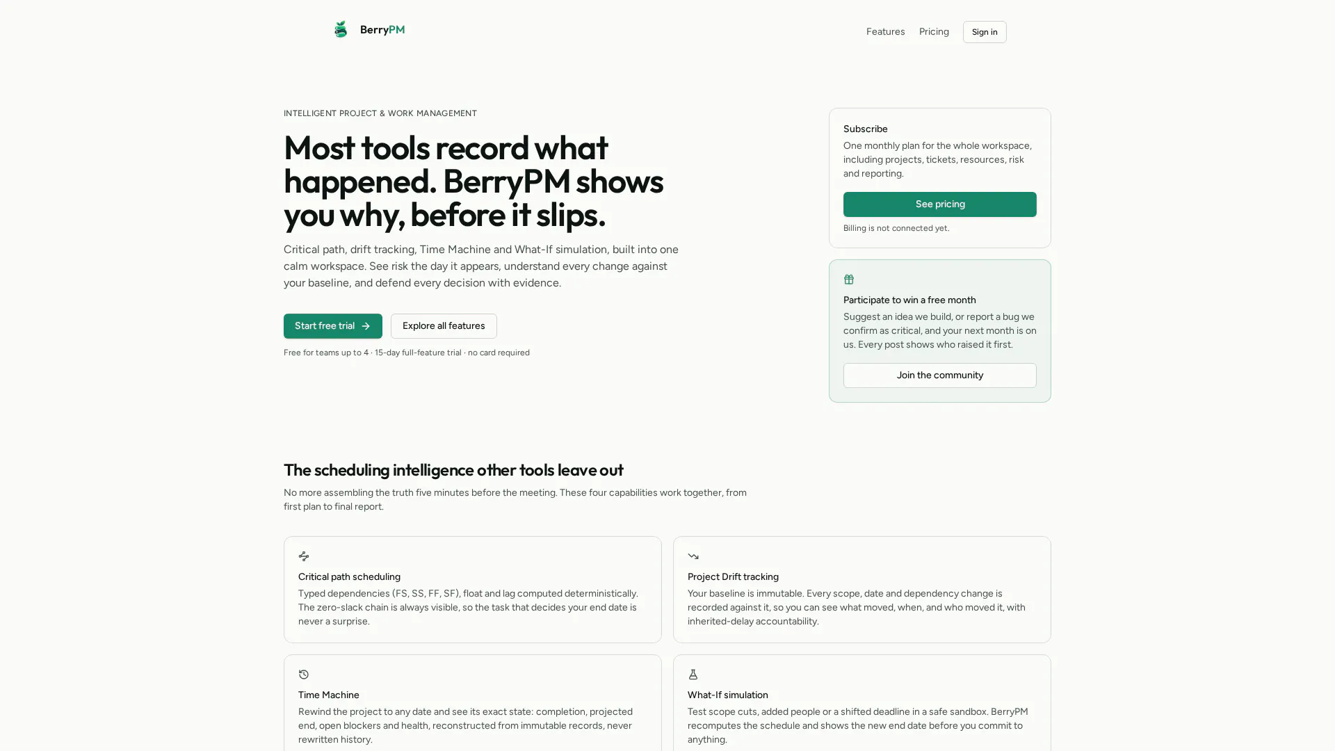 Honest Project tool for PMs - BerryPM gallery image