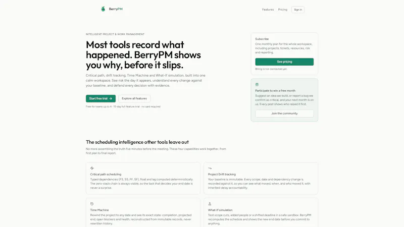 Honest Project tool for PMs - BerryPM screenshot 1