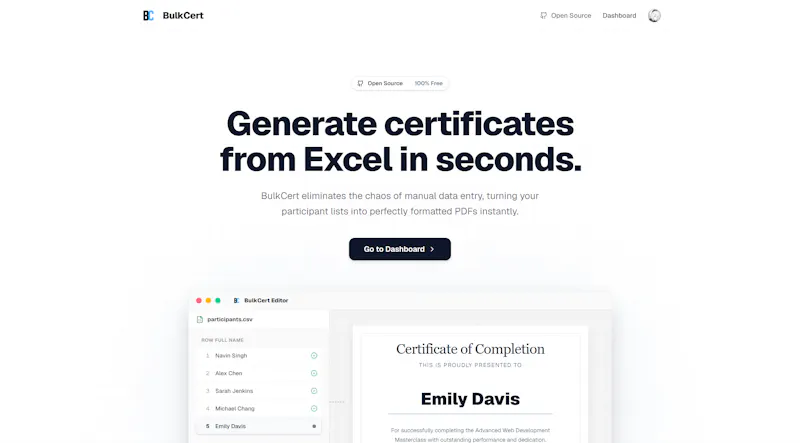 BulkCert screenshot 1