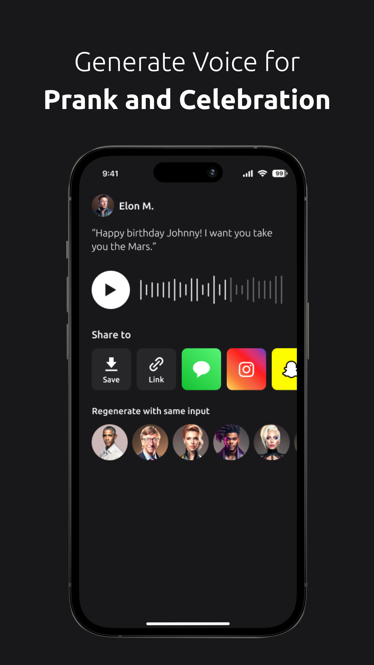 Celebrity Voice Changer AI gallery image