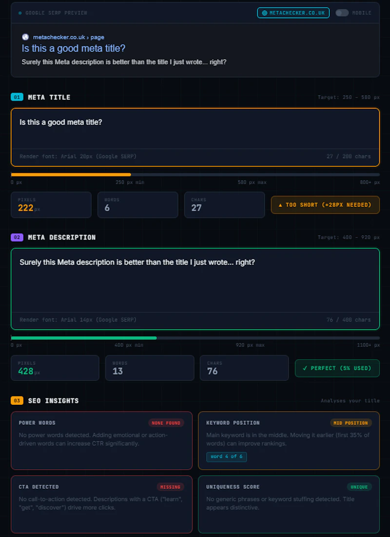 MetaChecker screenshot 1