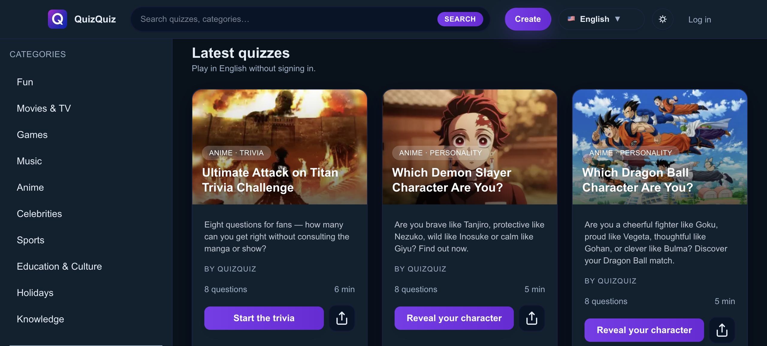Média Quizquiz - Quiz et Trivia Web App. 1