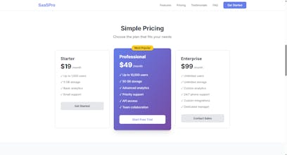 3 modern landing page templates. gallery image