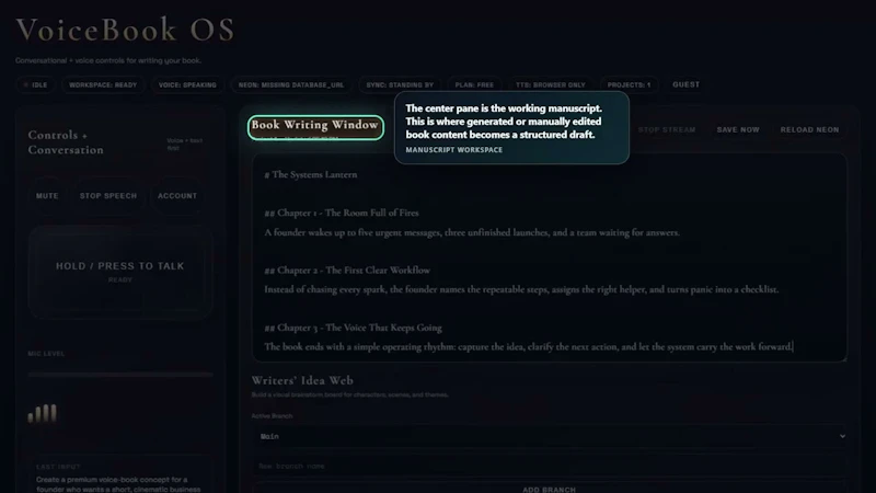 VoiceBook OS screenshot 1 (video preview)