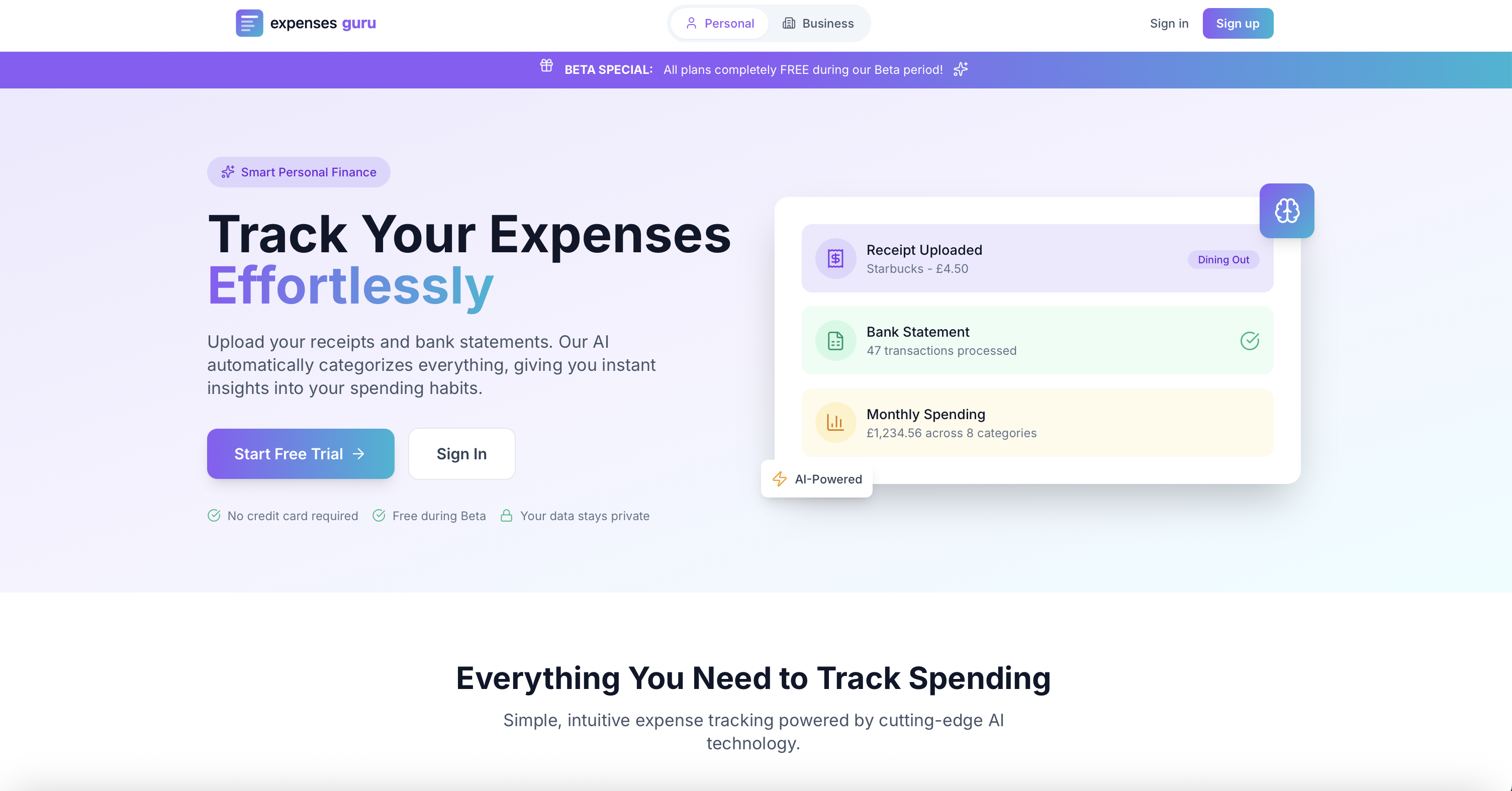 ExpensesGuru - Screenshot 3 showing product features and functionality