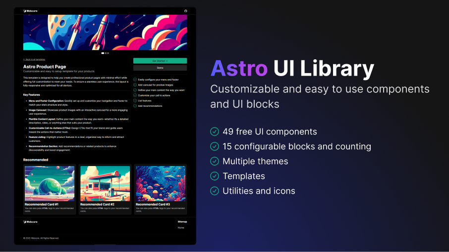 وسائط مكتبة مكون Astro القابلة للتكوين - قم بإطلاق مشاريع واجهة المستخدم الخاصة بك مع مكونات مشفرة بالكامل 3