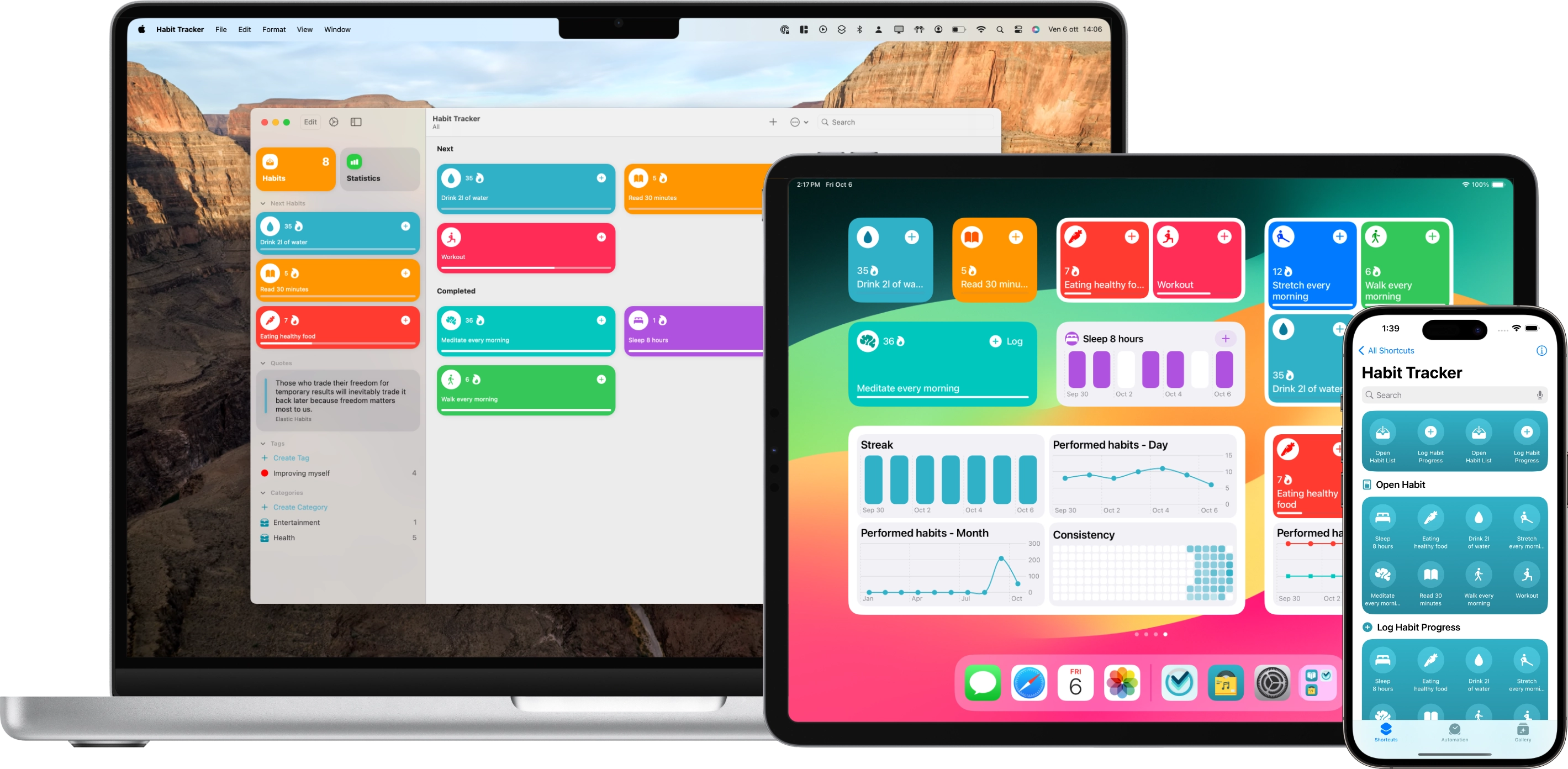 Abitudine Tracker: routine quotidiana media 6