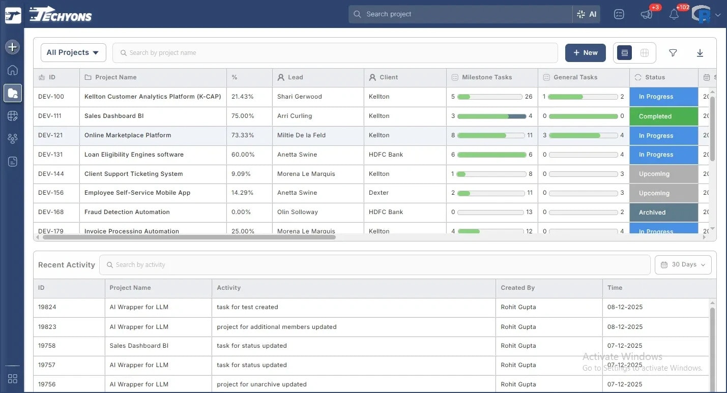 Techyons Projects - Screenshot 4 showing product features and functionality