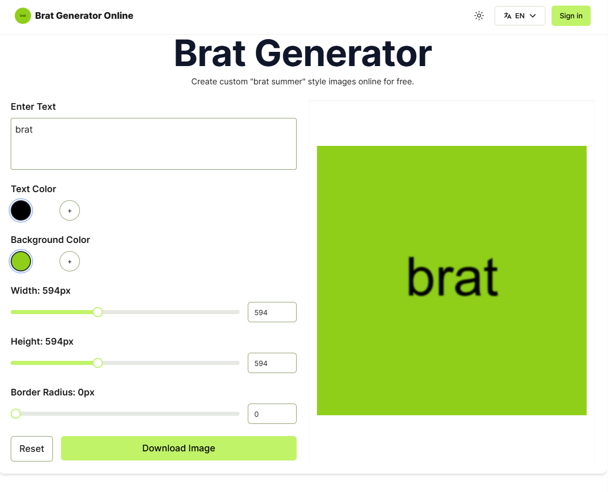 startuptile Brat Generator-Generate Brat summer style images