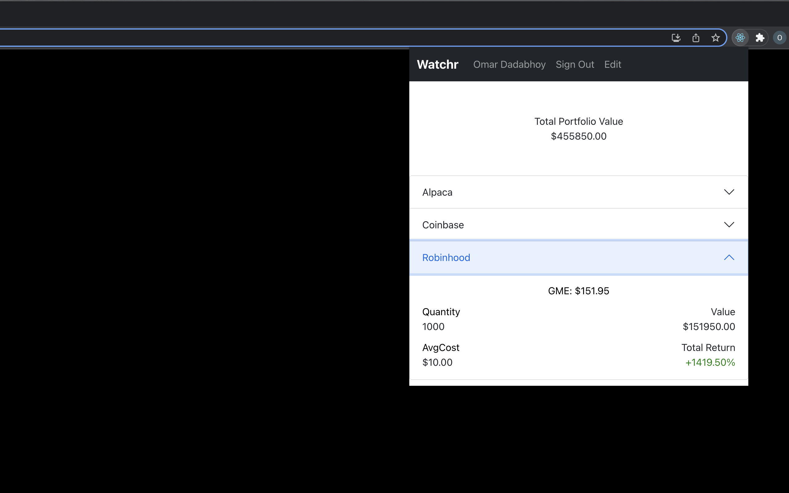 Watchr - Chrome extension to see all your assets in one place media 3