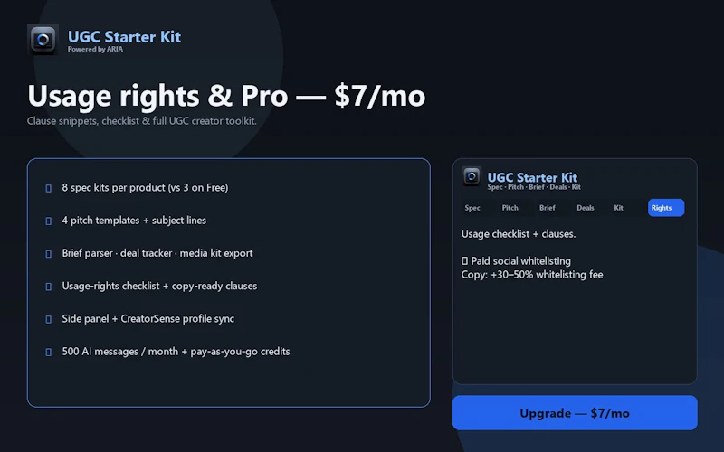 CreatorSense UGC Starter Kit screenshot 7