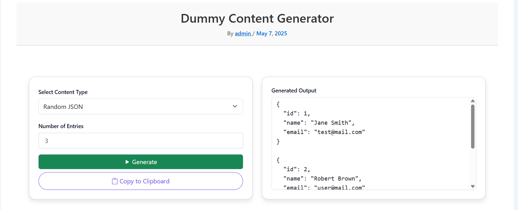 Dummy Content Generator gallery image