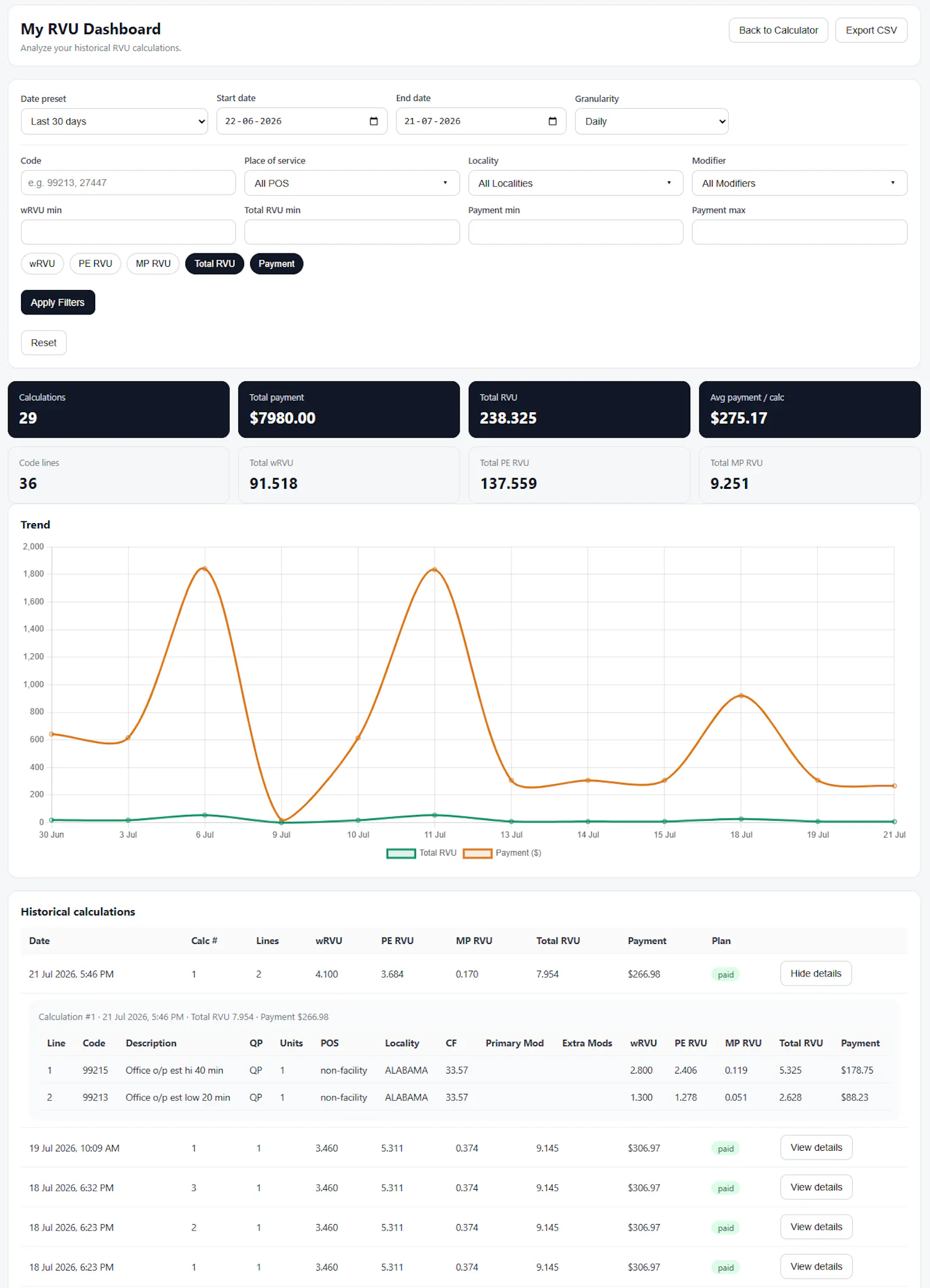 RVU Calculator screenshot 5