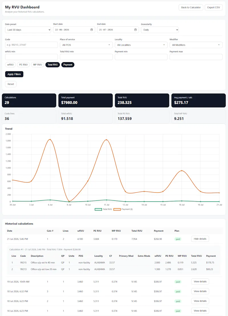 RVU Calculator screenshot 5