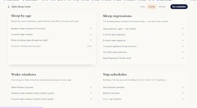 Baby Sleep Tools Calculators gallery image