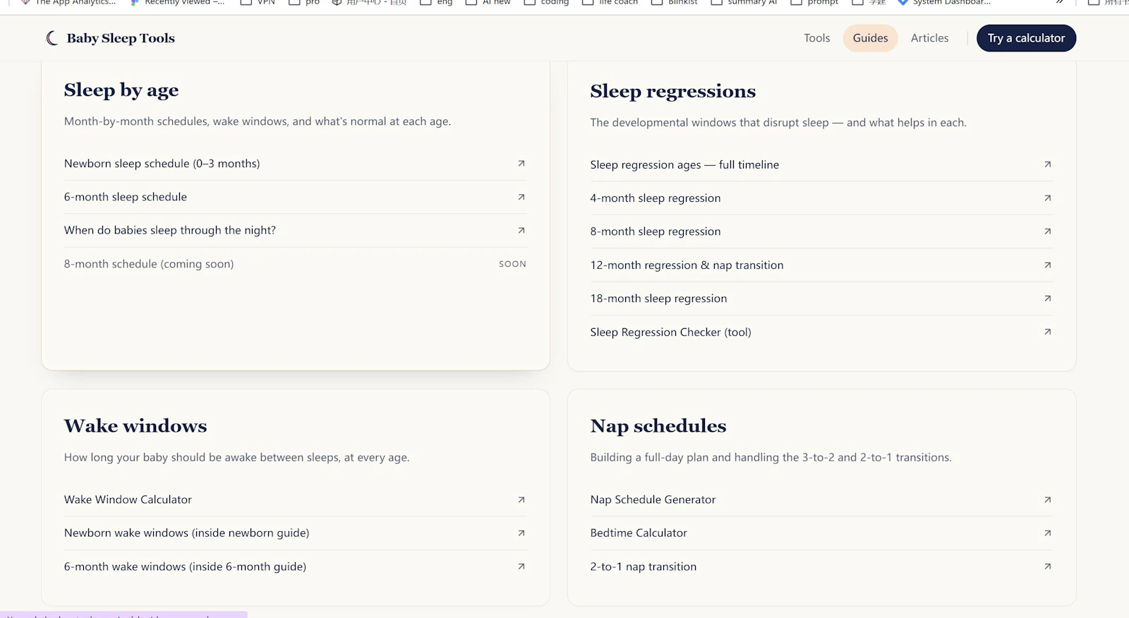 Baby Sleep Tools  Calculators  screenshot 2
