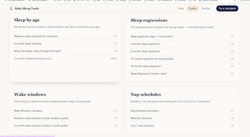 Baby Sleep Tools  Calculators  screenshot 2