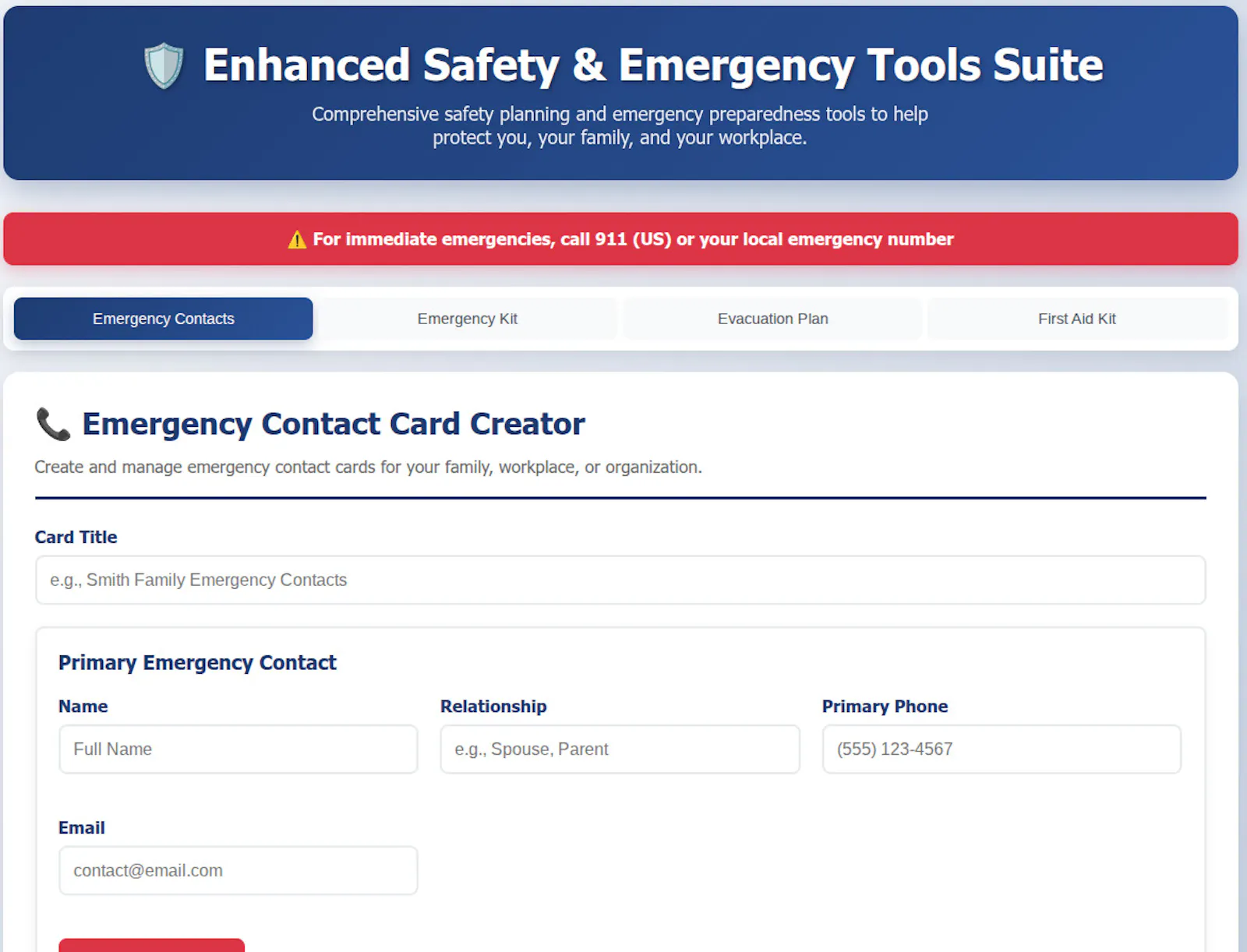 FreeWWW Safety & Emergency Suite screenshot 1