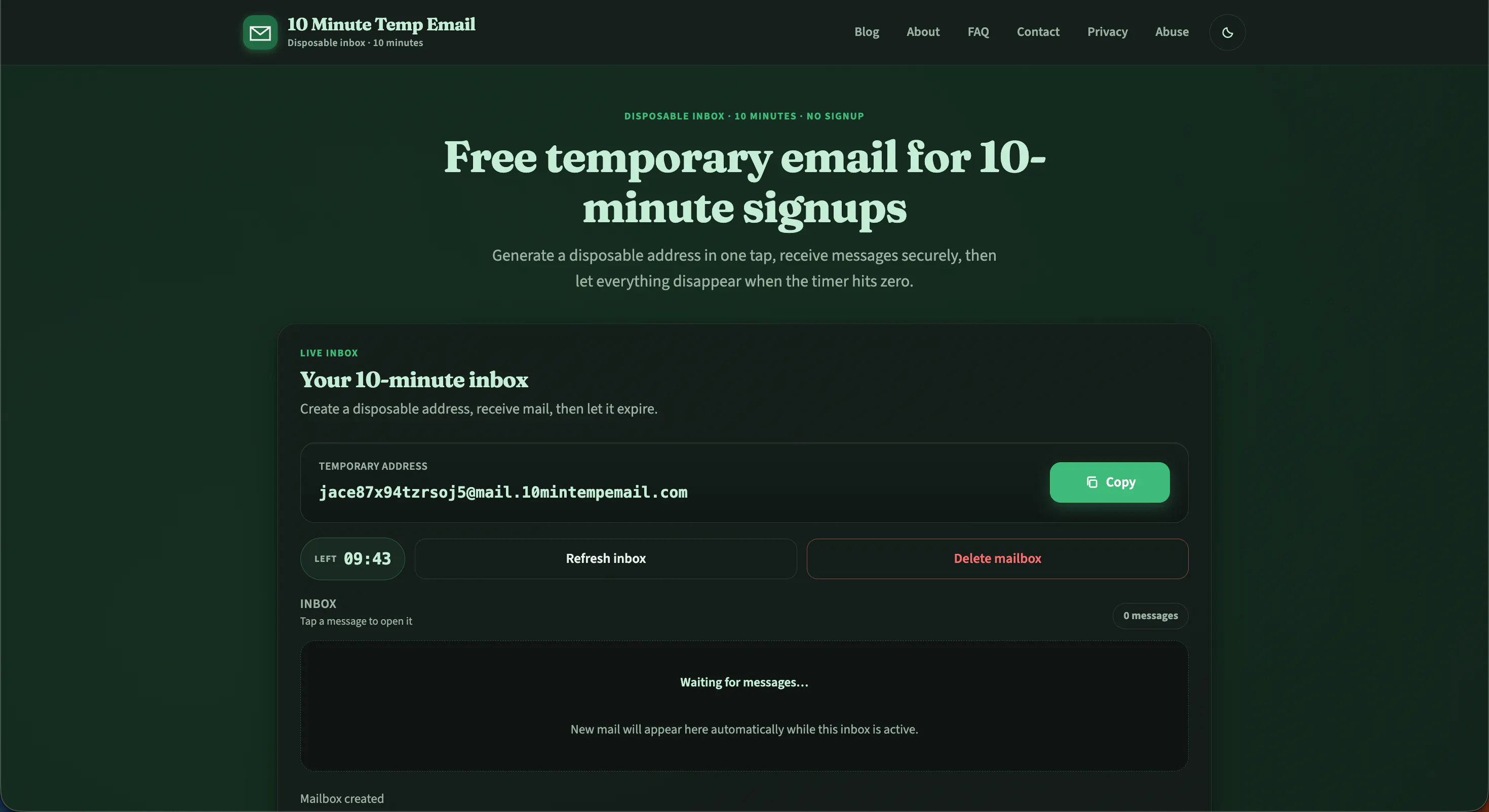 10 Minute Temp Email gallery image