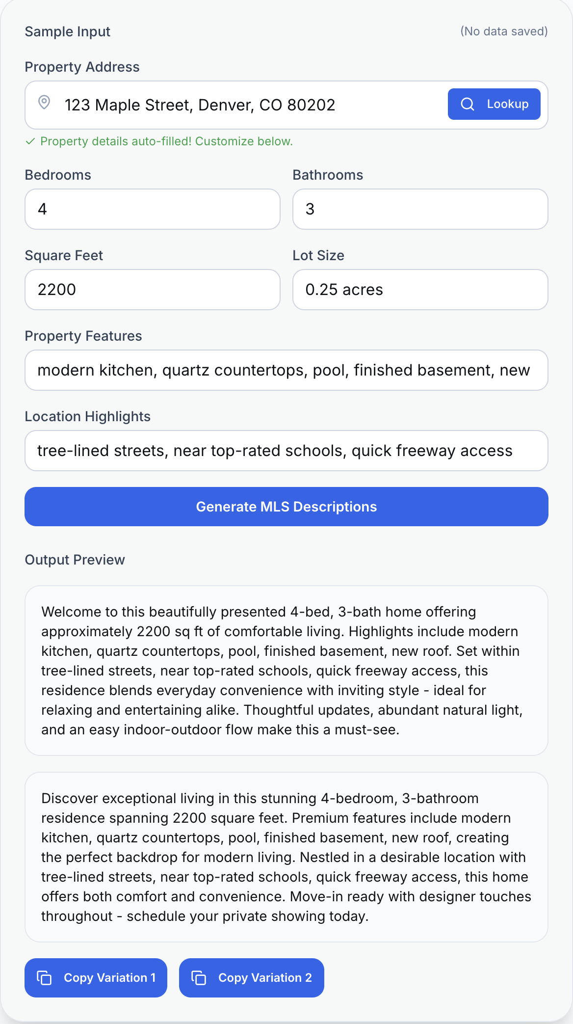 ListEze MLS Description Generator gallery image