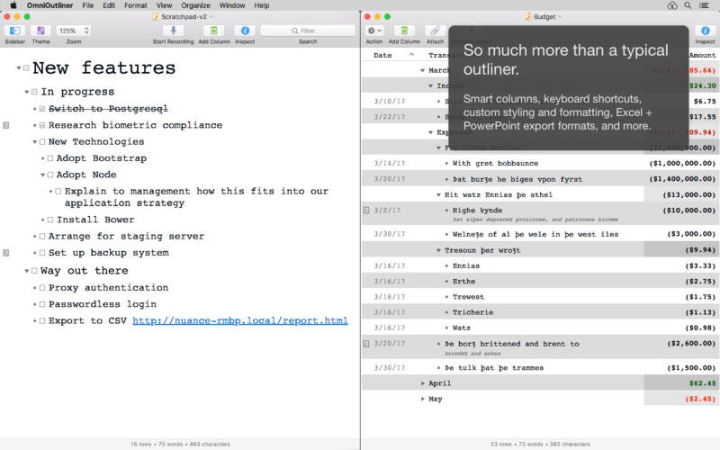 OmniOutliner 5 gallery image
