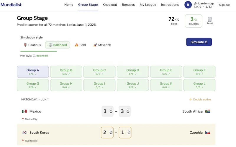 Mundialist - FIFA World Cup Predictor screenshot 1