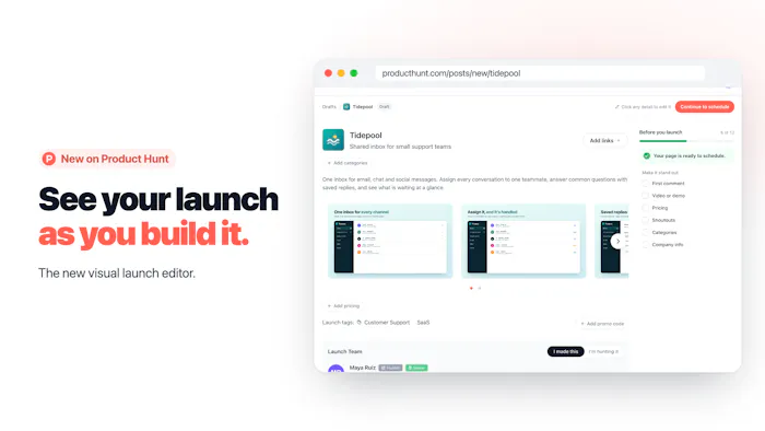 Product Hunt Visual Launch Editor产品图