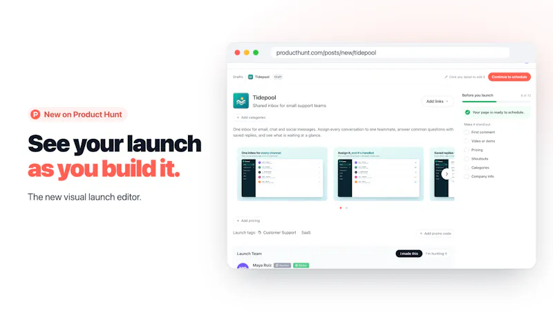 Product Hunt Visual Launch Editor screenshot 3