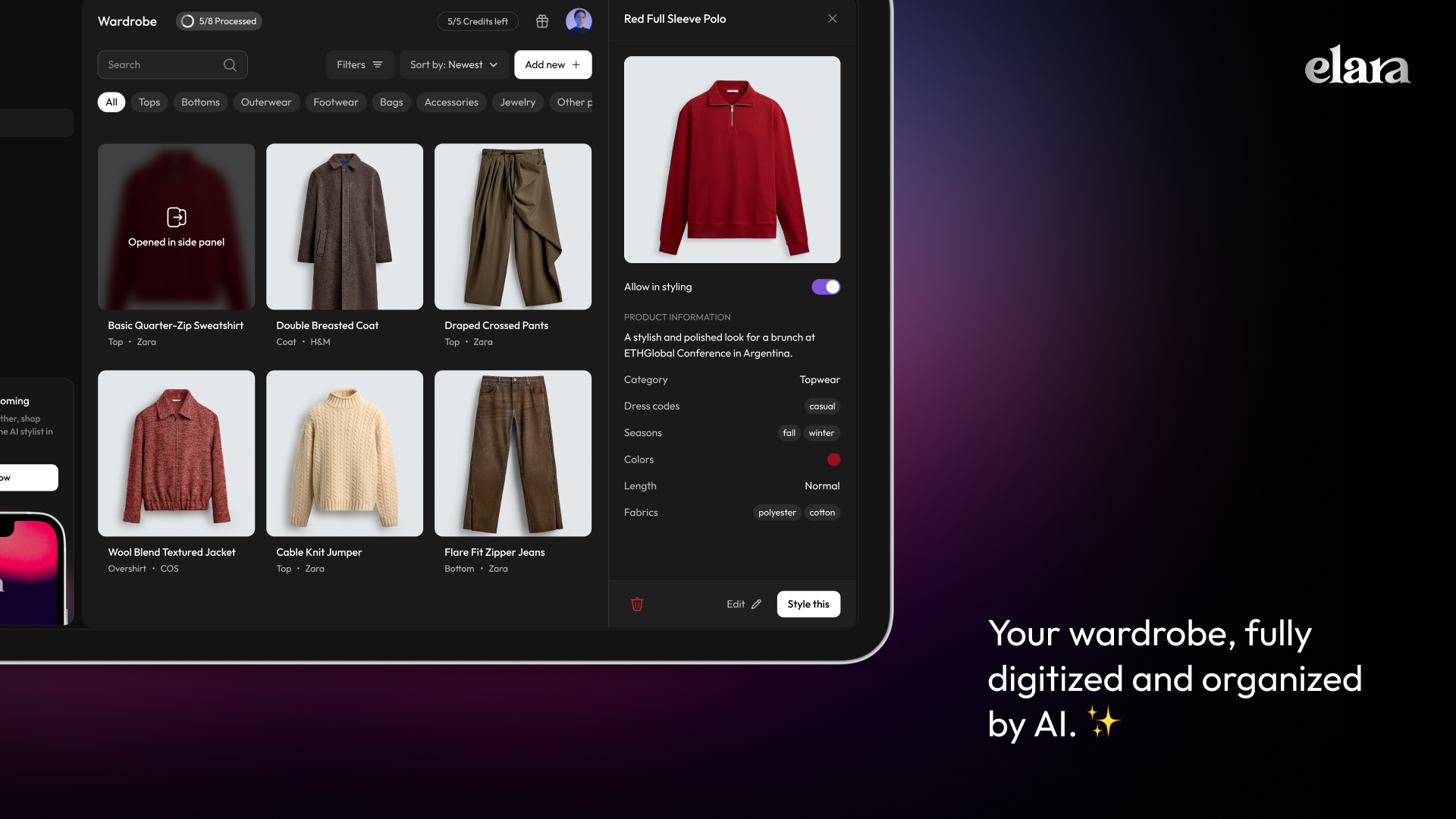 Elara - Your AI Powered Stylist - Screenshot 5 showing product features and functionality