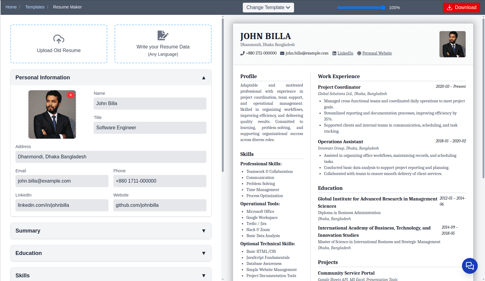 xResume - Main product screenshot demonstrating key features and user interface