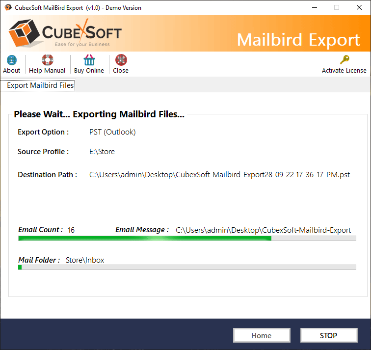 Media CubexSoft Mailbird Converter - Eksport fail mailbird db ke format fail/perkhidmatan e -mel 5
