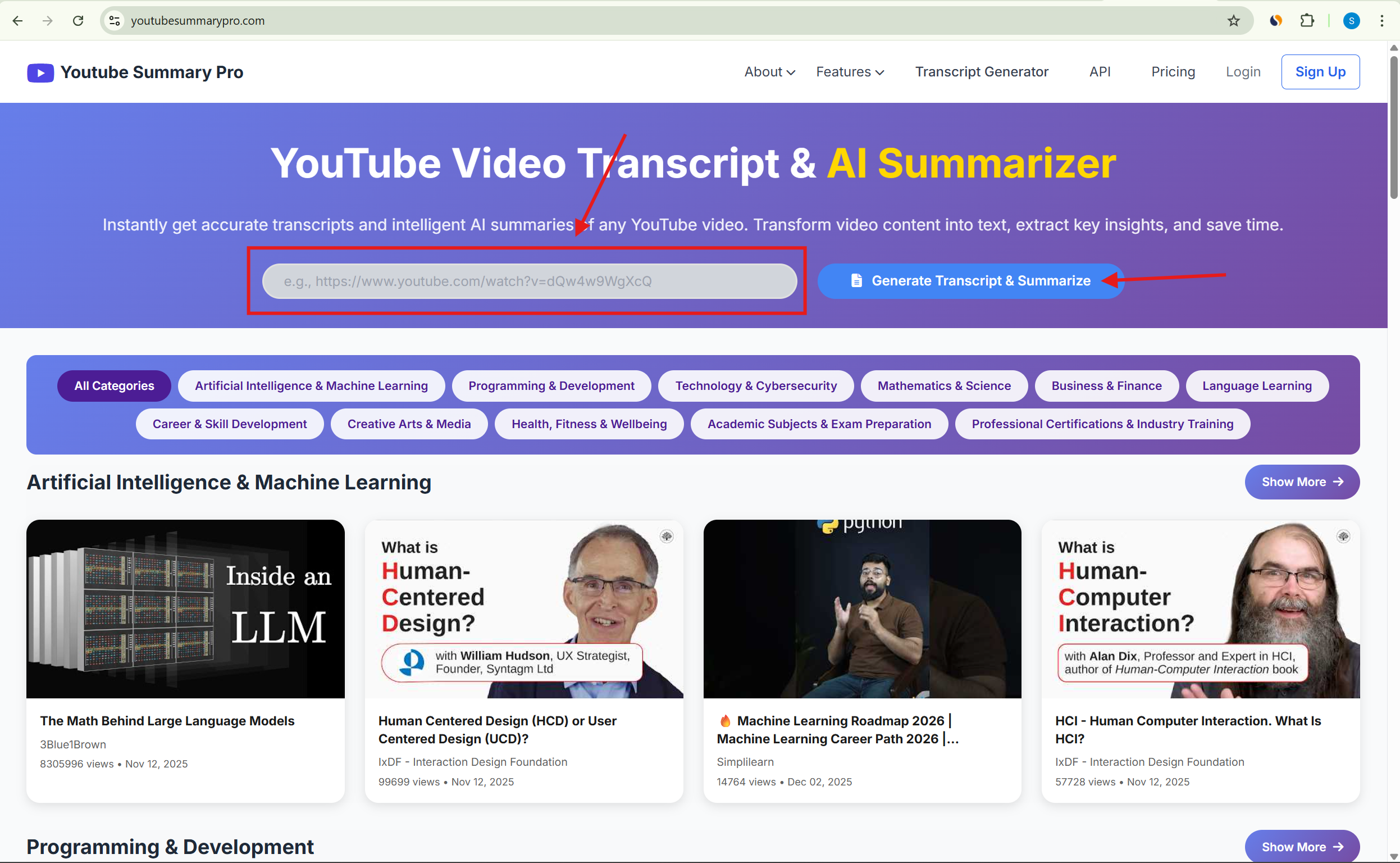 Youtube Summary Pro - Main product screenshot demonstrating key features and user interface