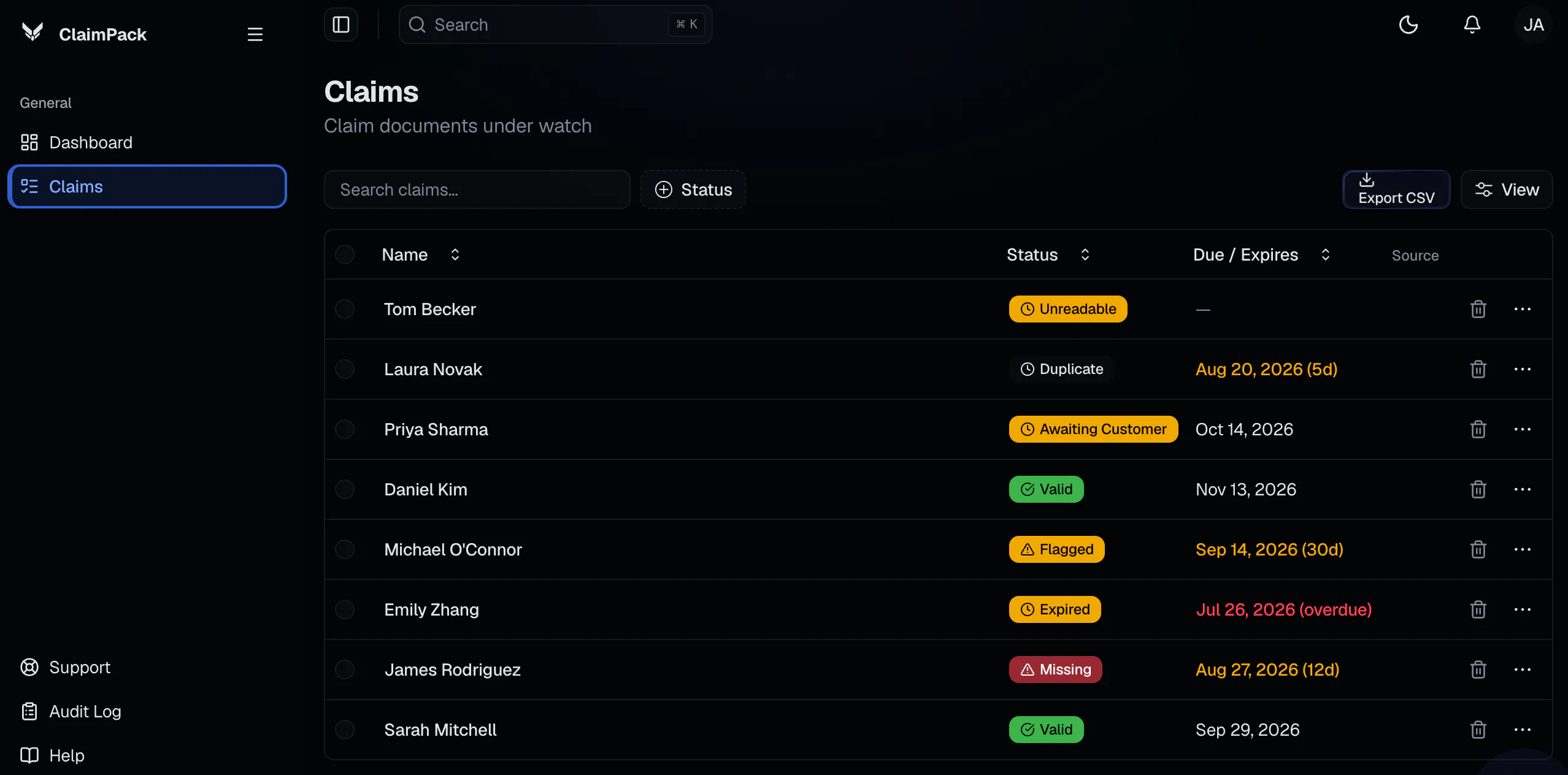 ClaimPack screenshot