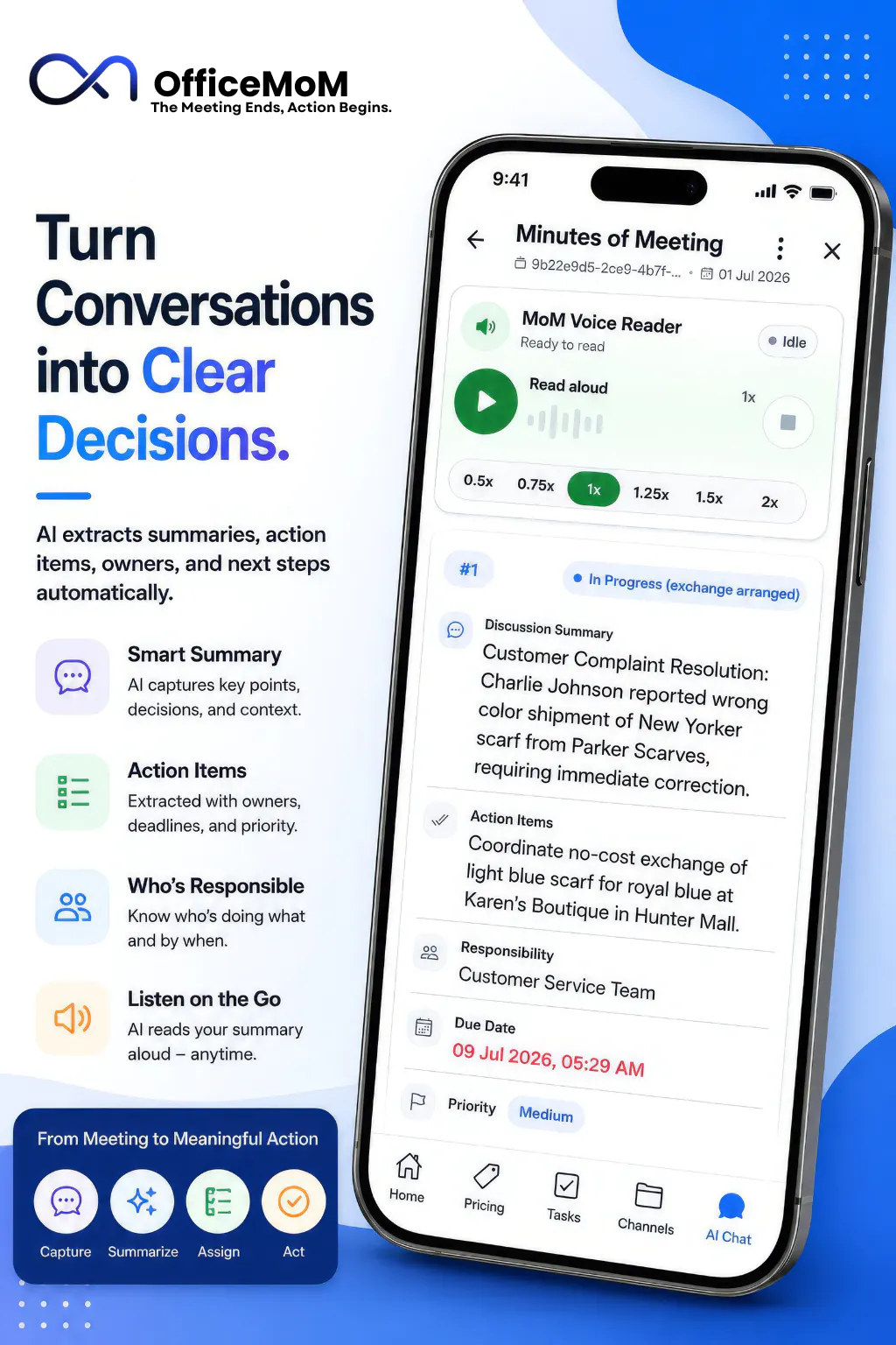 AI Meeting Note taker - OfficeMoM 截图 6