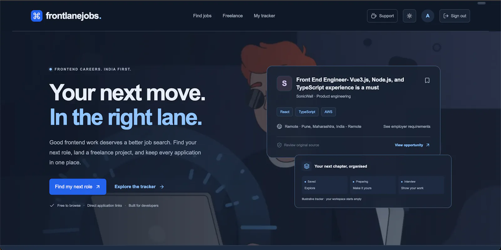 FrontlaneJobs — Your next frontend move screenshot 1