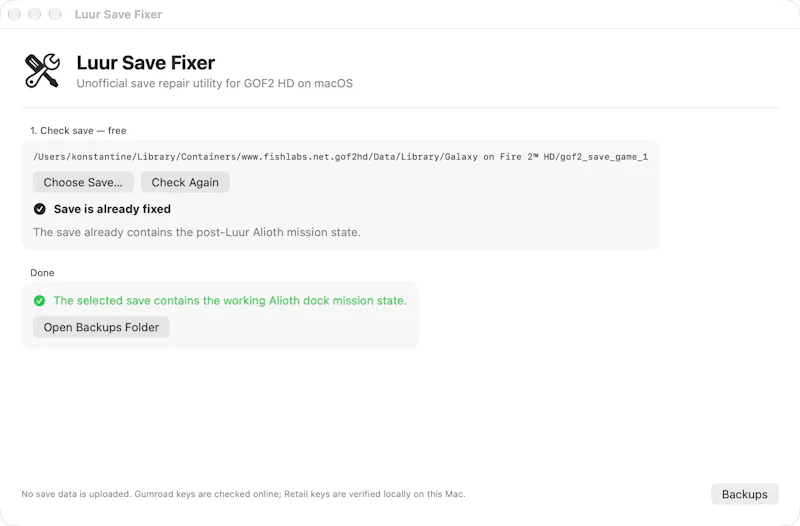 Fix GOF2 Luur black screen on Mac screenshot 2