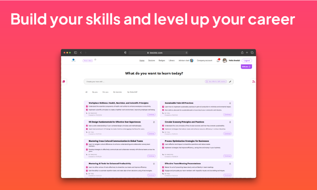 startuptile inncivio-Learn anything faster with personalized Al