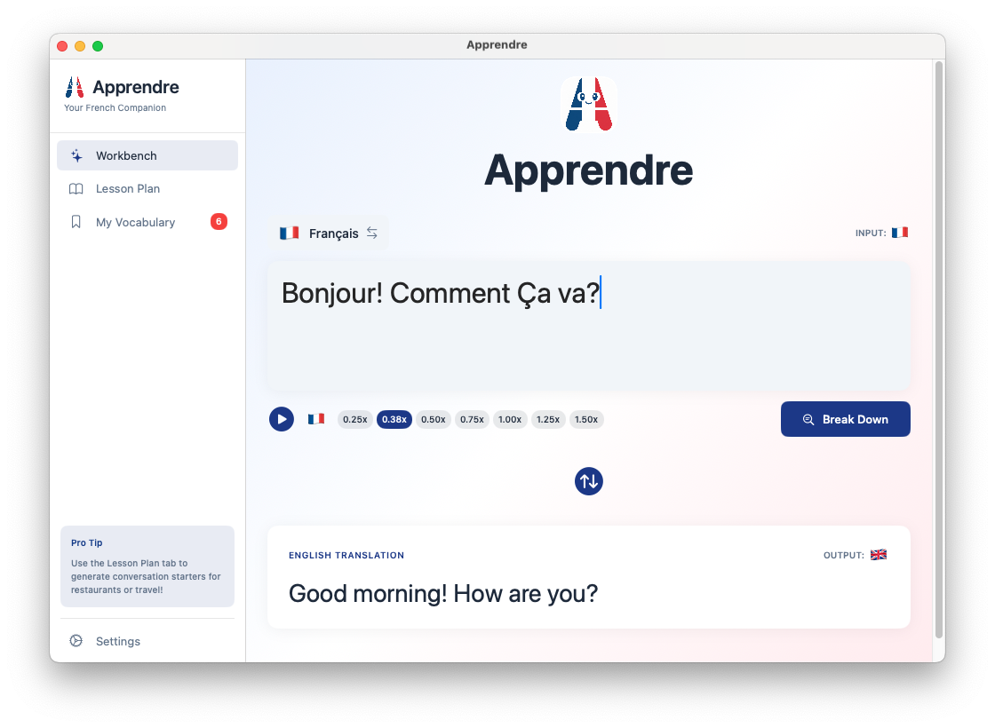 Apprendre - Master french, privately - Screenshot 2 showing product features and functionality