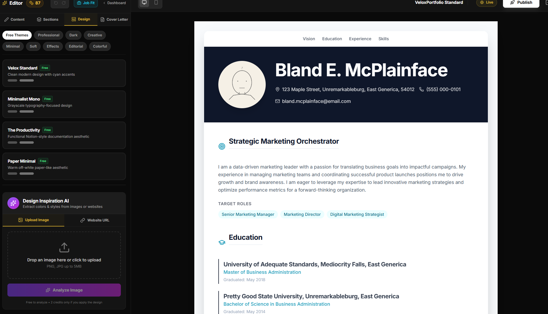 VeloxPortfolio - Screenshot 4 showing product features and functionality