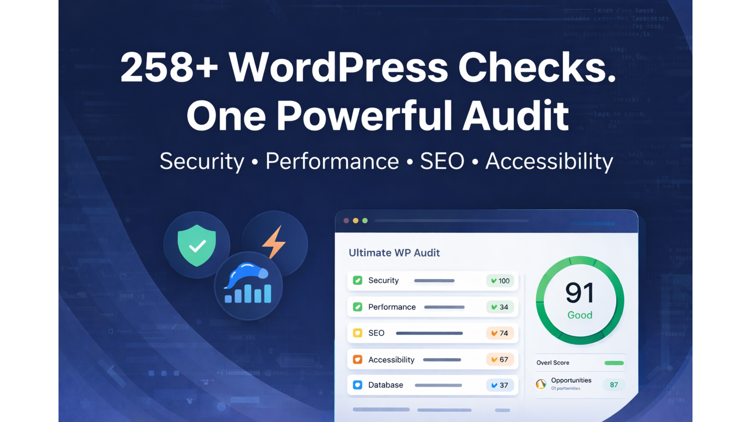 Ultimate WP Audit - Main product screenshot demonstrating key features and user interface