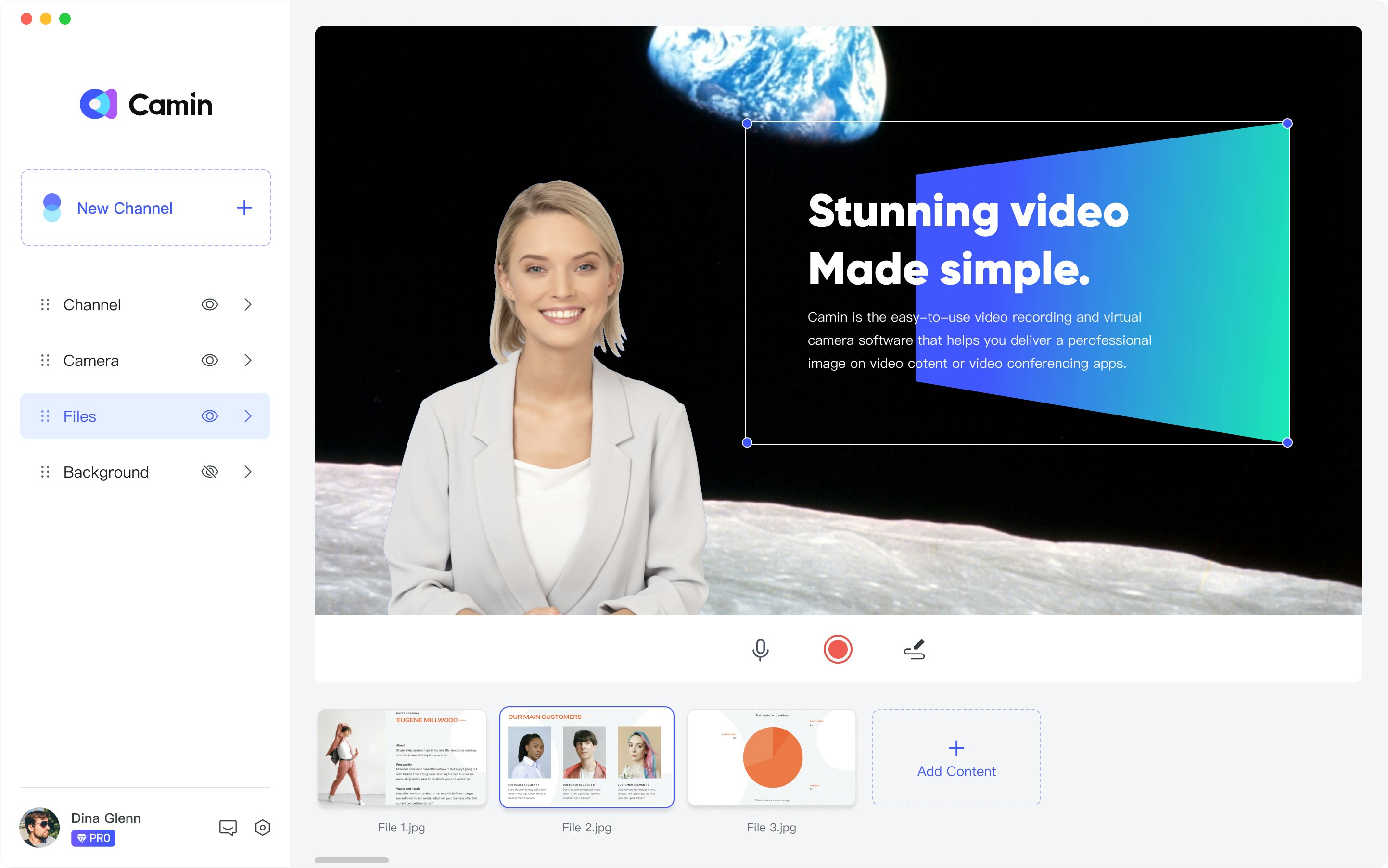 Şömine - Video mikser, sanal kamera, video kaydı ve canlı yayınlama medya 1