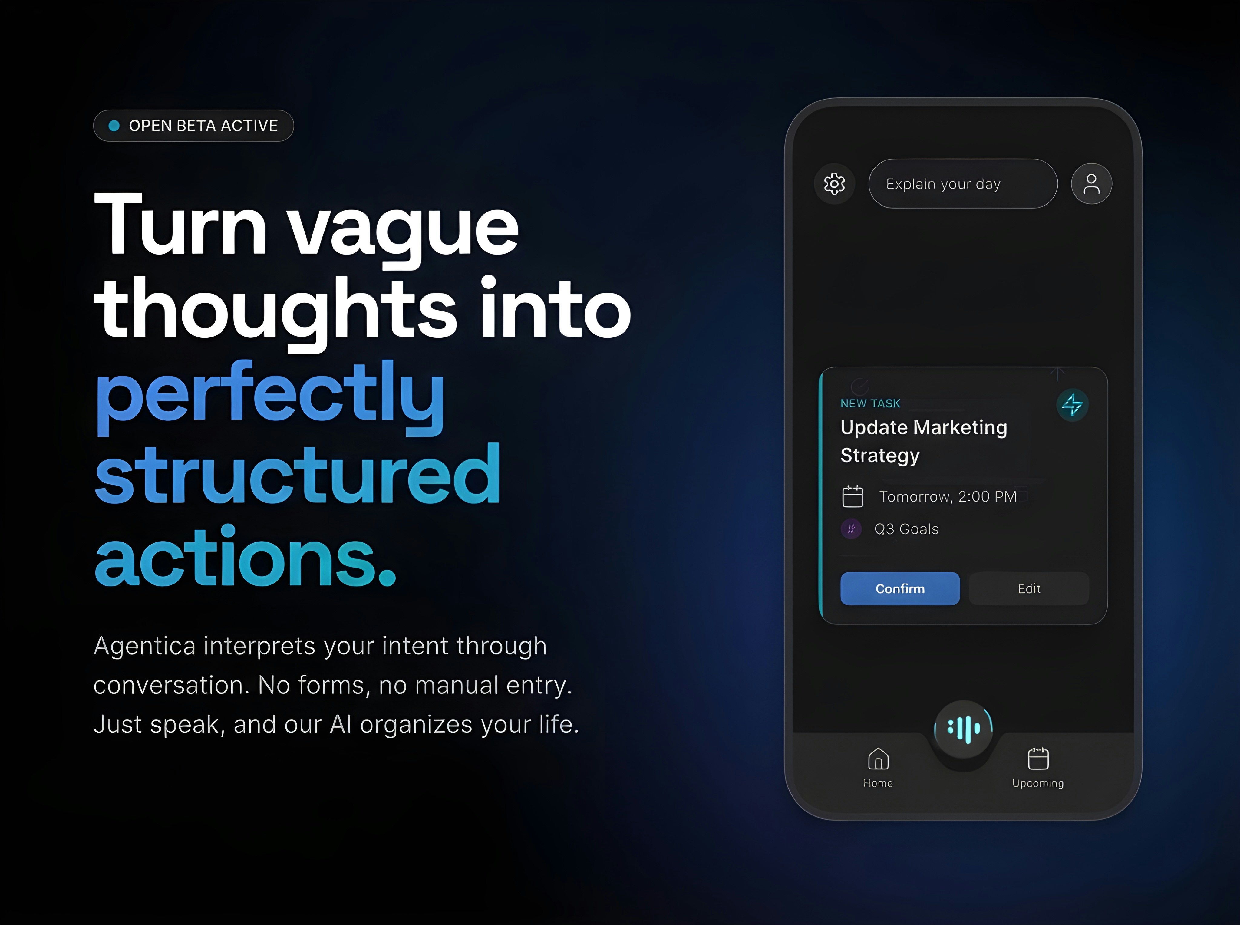 Agentica - Main product screenshot demonstrating key features and user interface