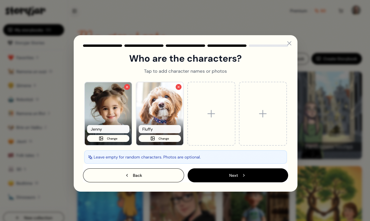 Storyjar - Screenshot 2 showing product features and functionality