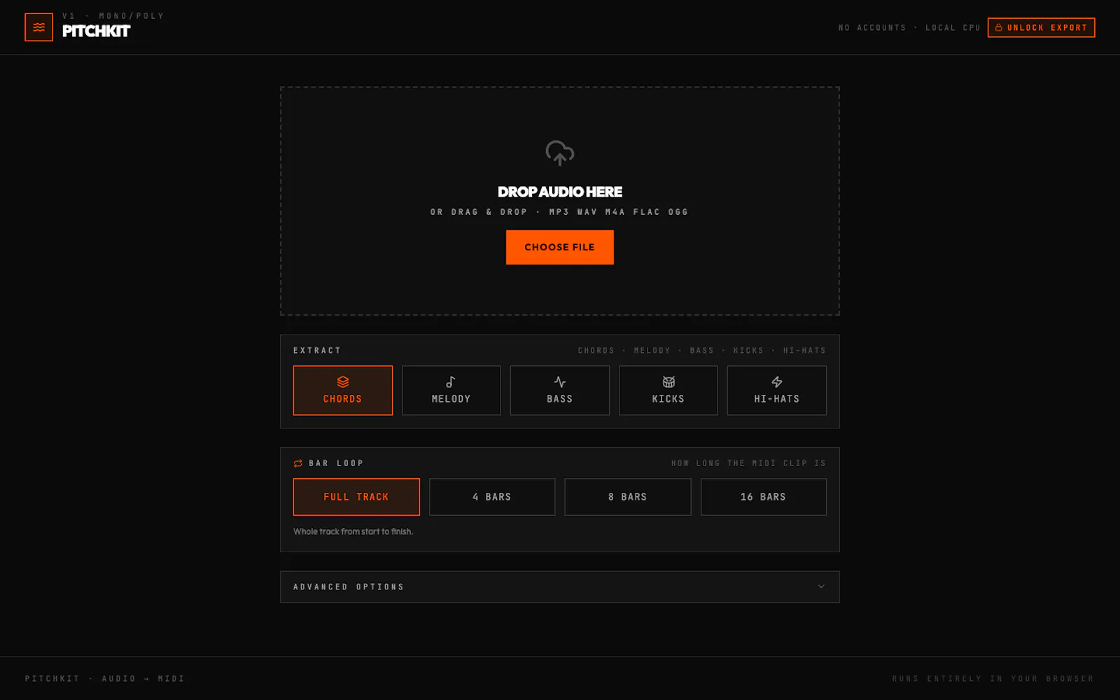 PITCHKIT · Audio → MIDI screenshot 2
