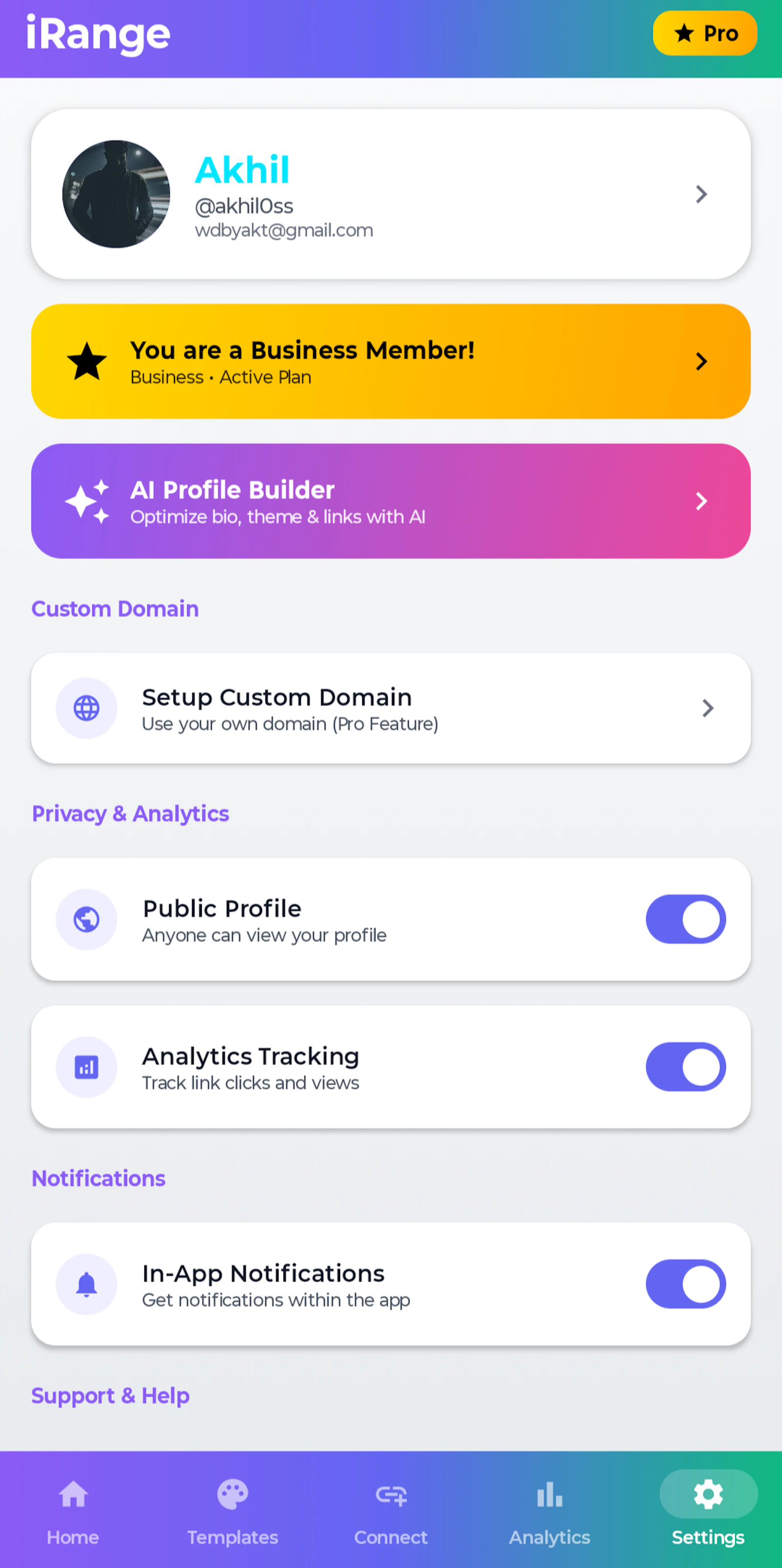 iRange screenshot 2