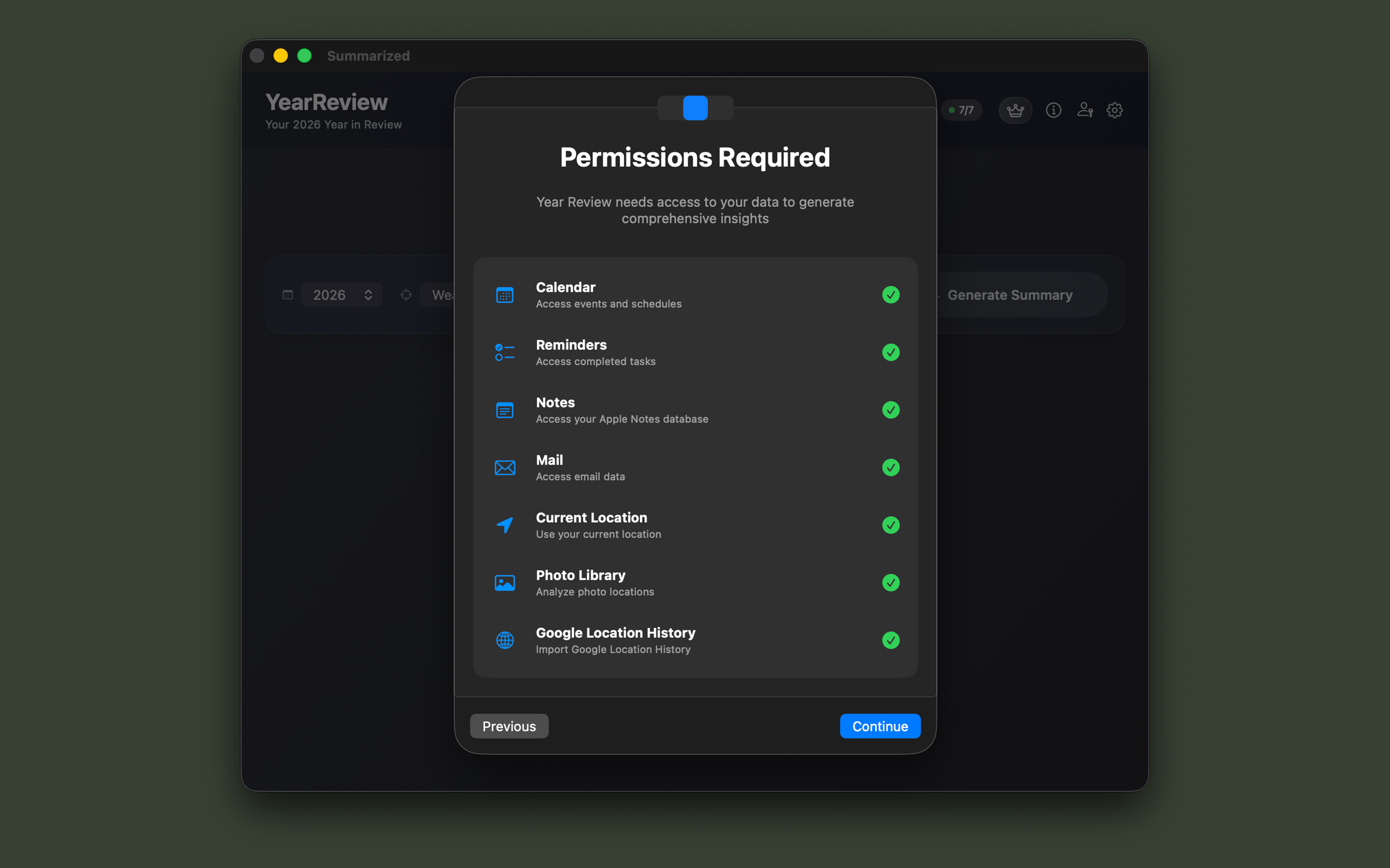 Summarized - Life in Review - Screenshot 4 showing product features and functionality